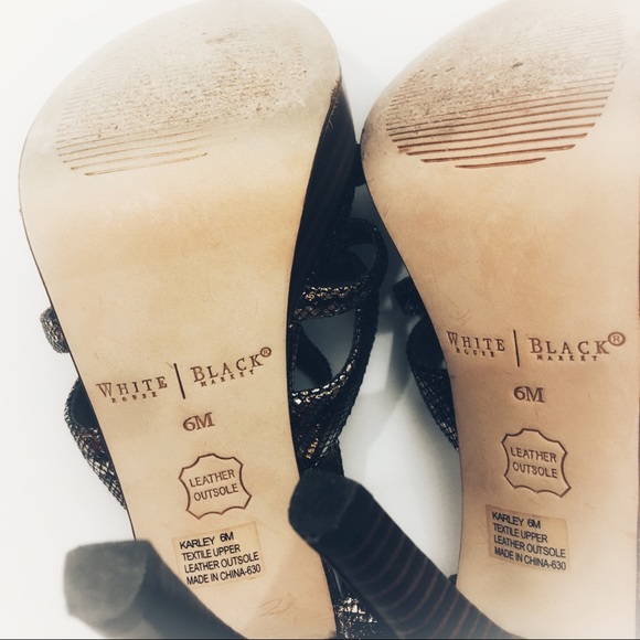 WHBM Karley Copper Metallic Strappy Platform Heels - Picture 7 of 8